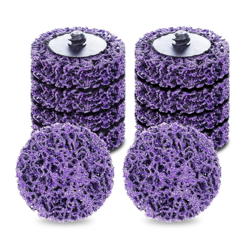 TSOAPX 10 PCS 2" Quick Change Strip Discs, Purple Non Woven Nylon Easy Stripping Discs with Male R-Type Backing, Die Grinder Attachments for Clean Welds Paint Rust Removal Sanding Polishing - Image 1
